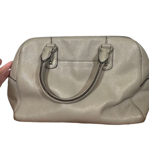 Michael Kors Dove Gray Leather Sandrine Studded Satchel Bag Women - Picture 2 of 13